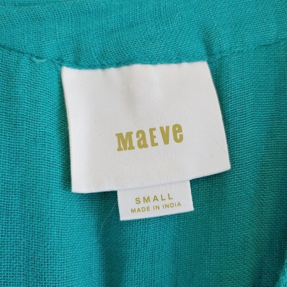 Anthropologie Maeve Pippa Eyelet Embroidered Linen Blend Swing Dress Sz S - Picture 6 of 8